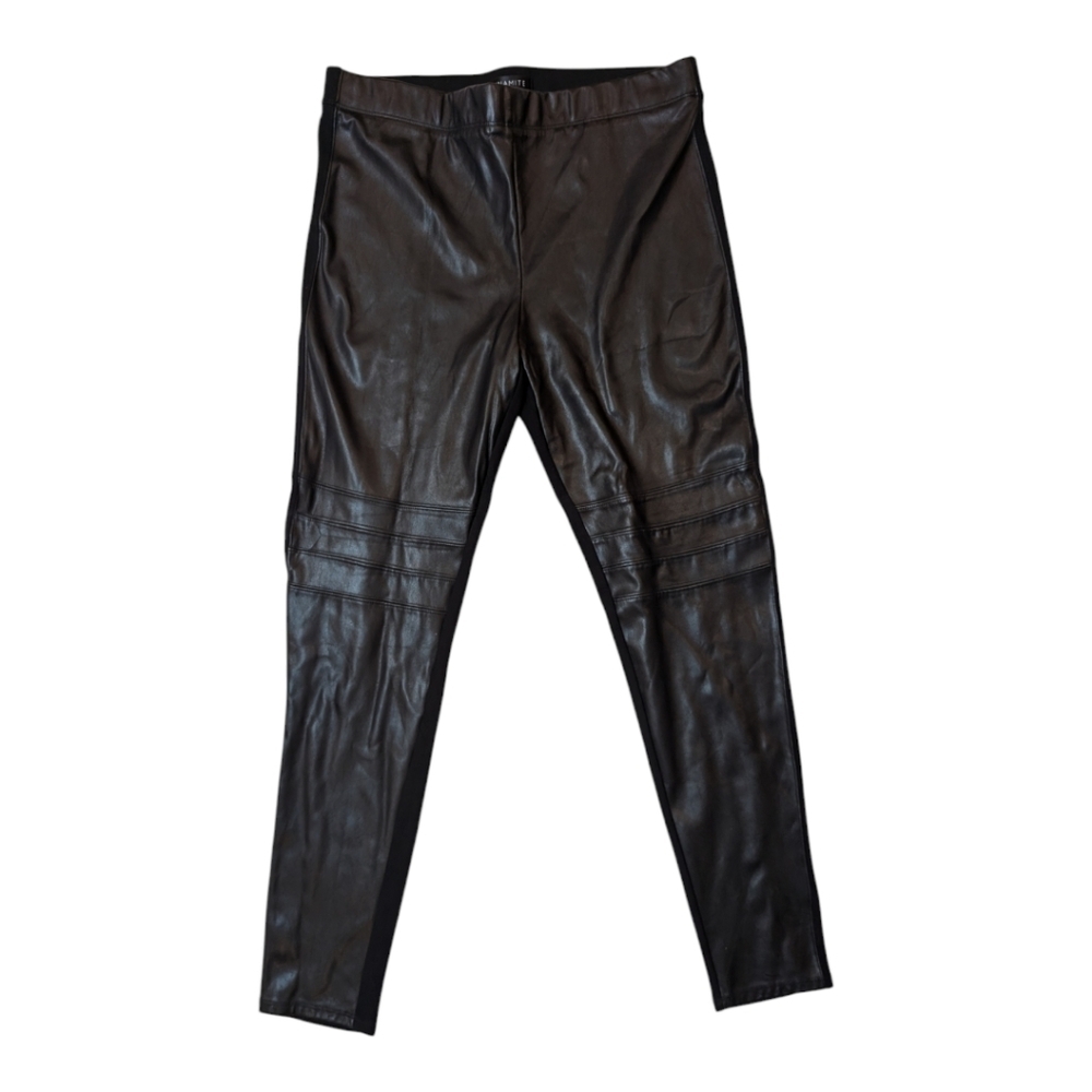 Dynamite Stretch Pleather Black Skinny Pant Women's Large